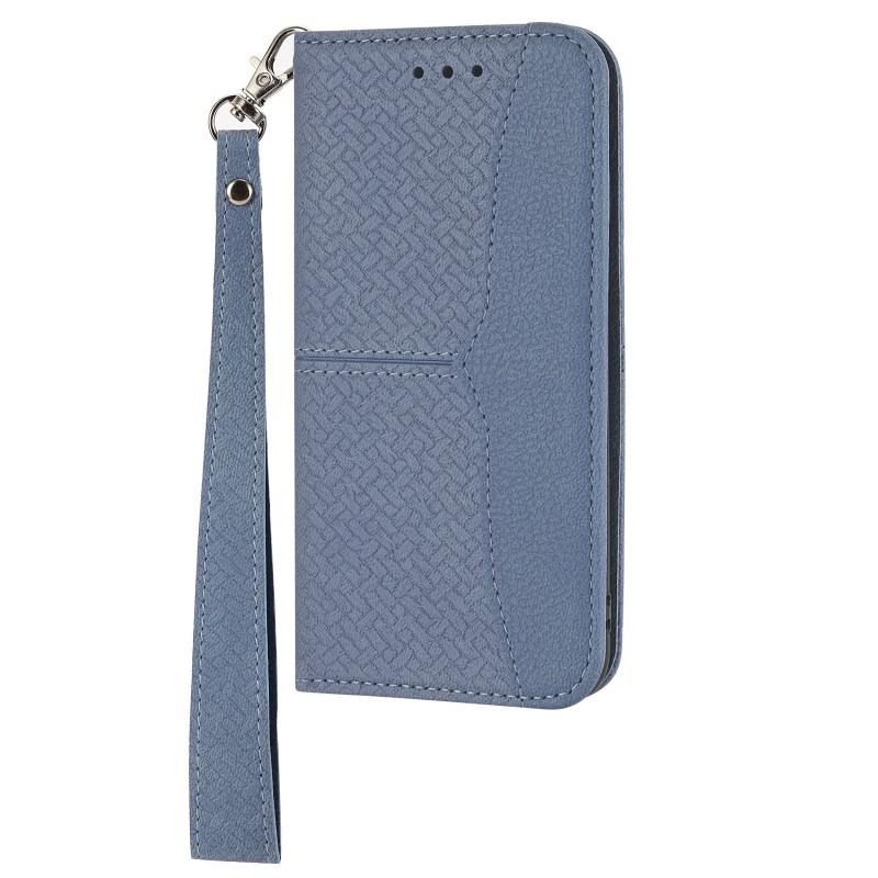 Woven Leather Texture Flip Cover Card Holder